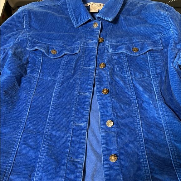 Large Womans cobalt blue corduroy jacket - Picture 6 of 6